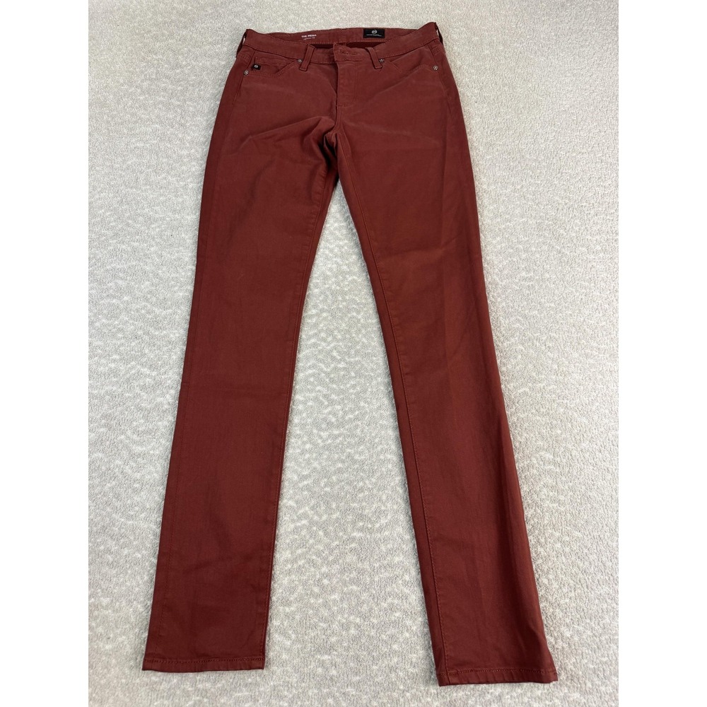 AG Adriano Goldschmied Jeans Womens 25R Red The Prima Cigarette Leg Low Rise